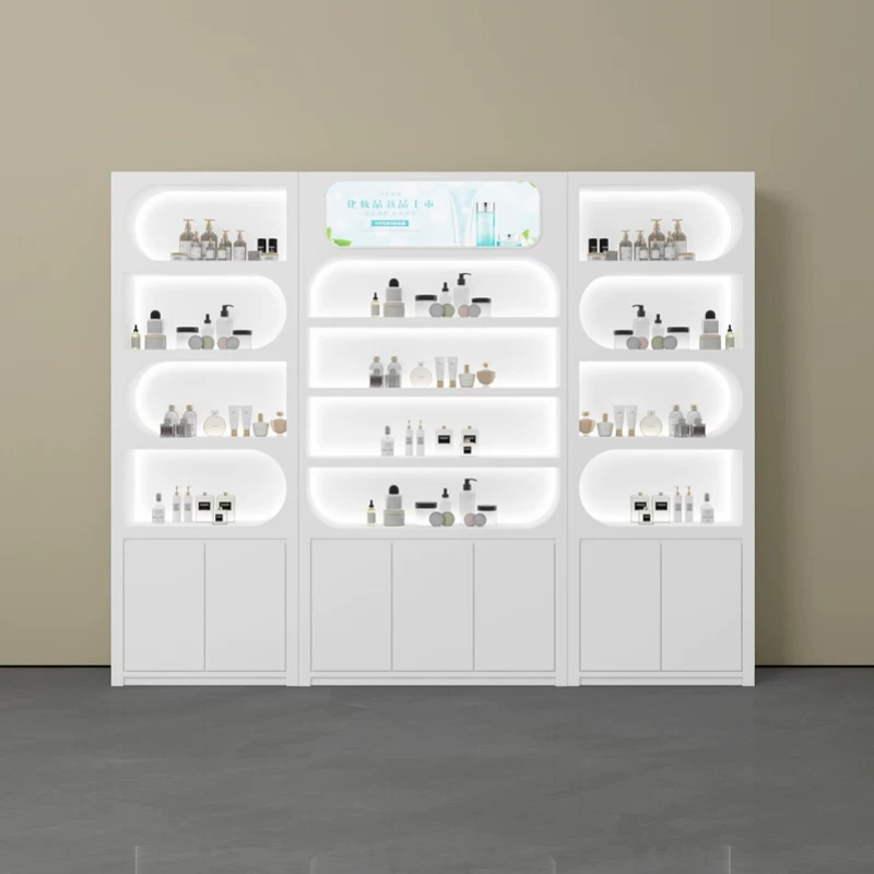 Luxury Skincare & Spa - Nordic Minimalist Beauty Salon Display Cabinet
